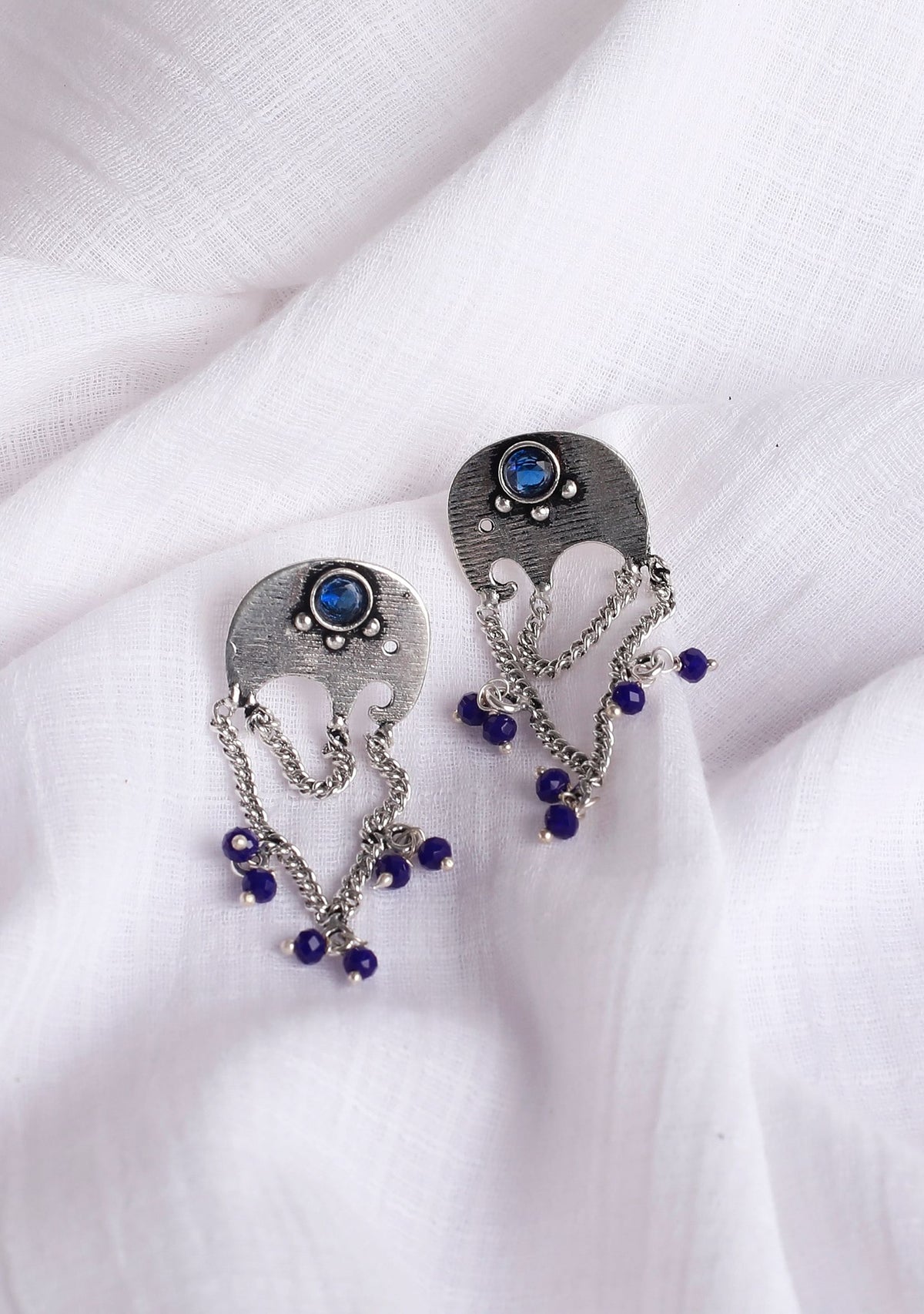 Azure Blue Chain Earrings