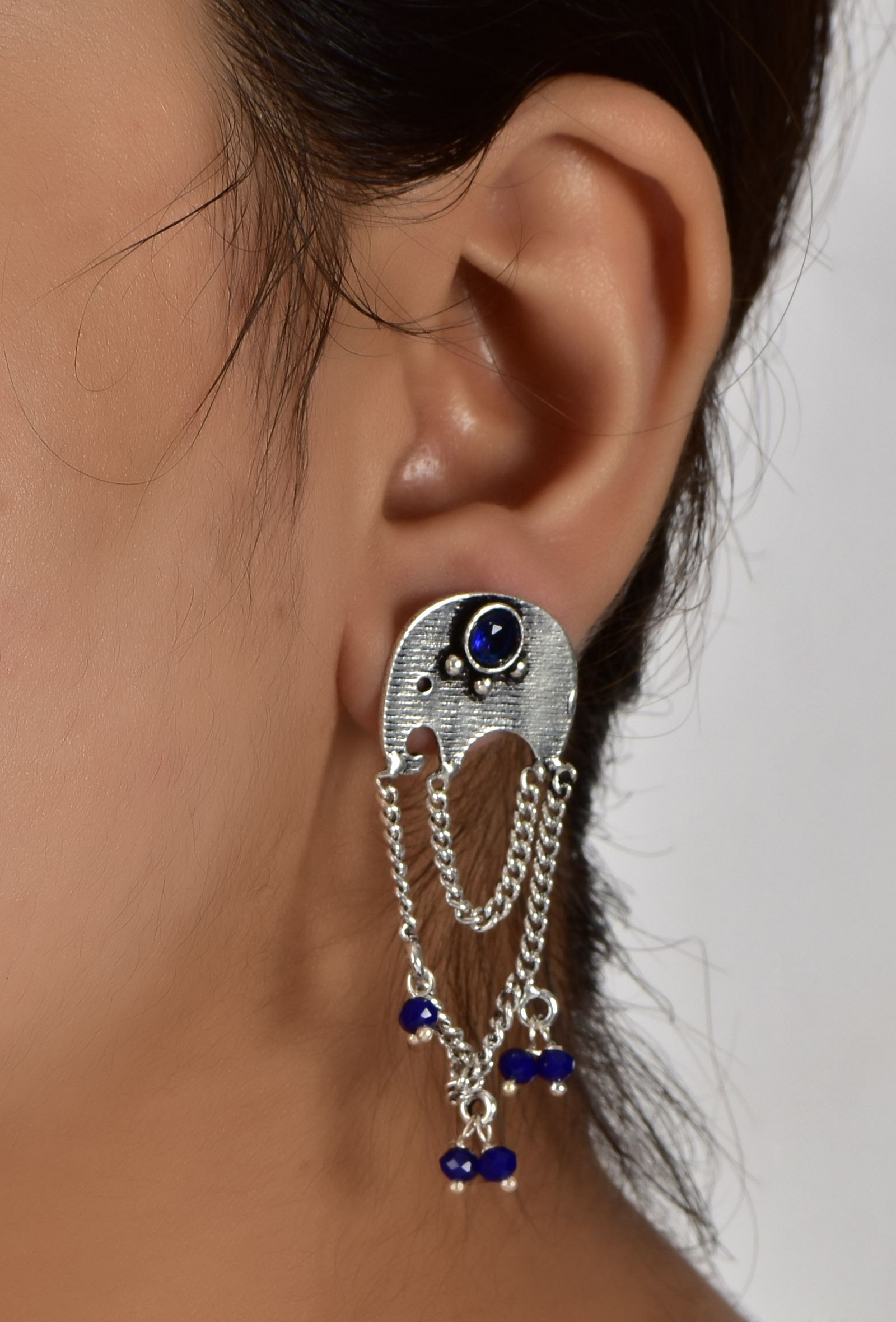 Azure Blue Chain Earrings