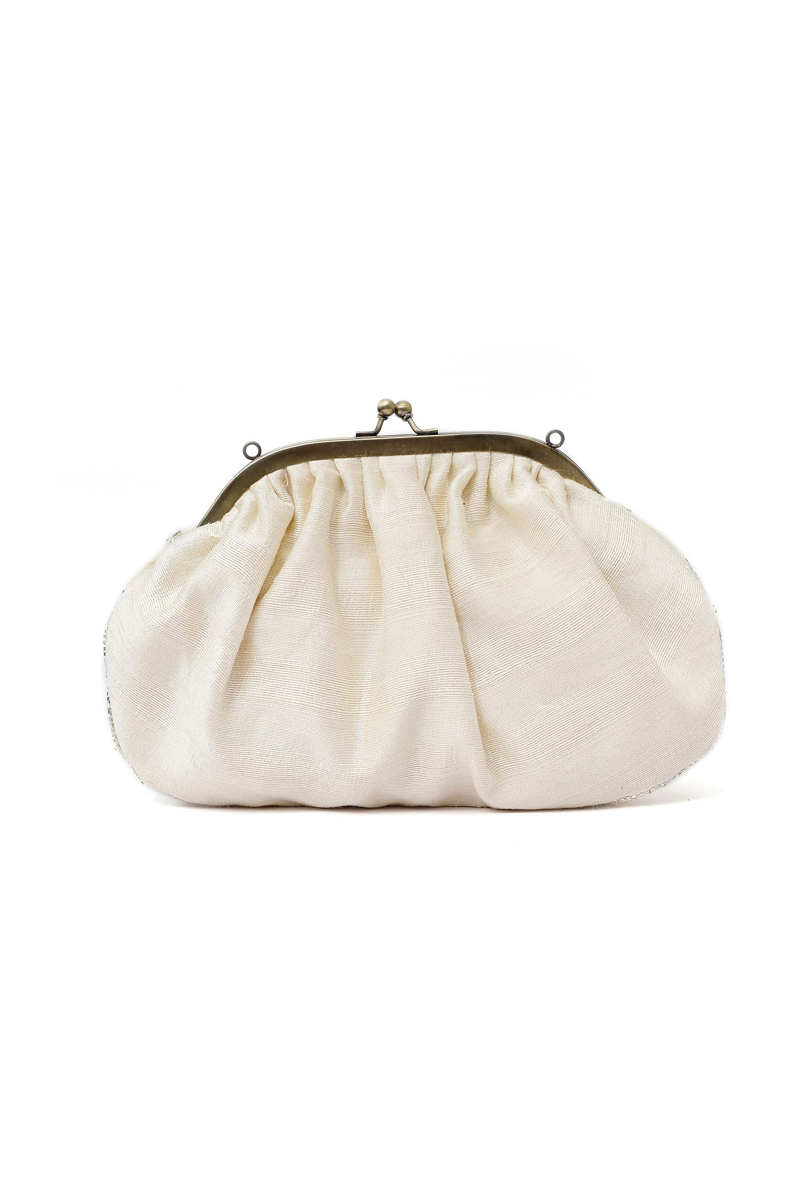 Amaira White Embellished Clutch Bag