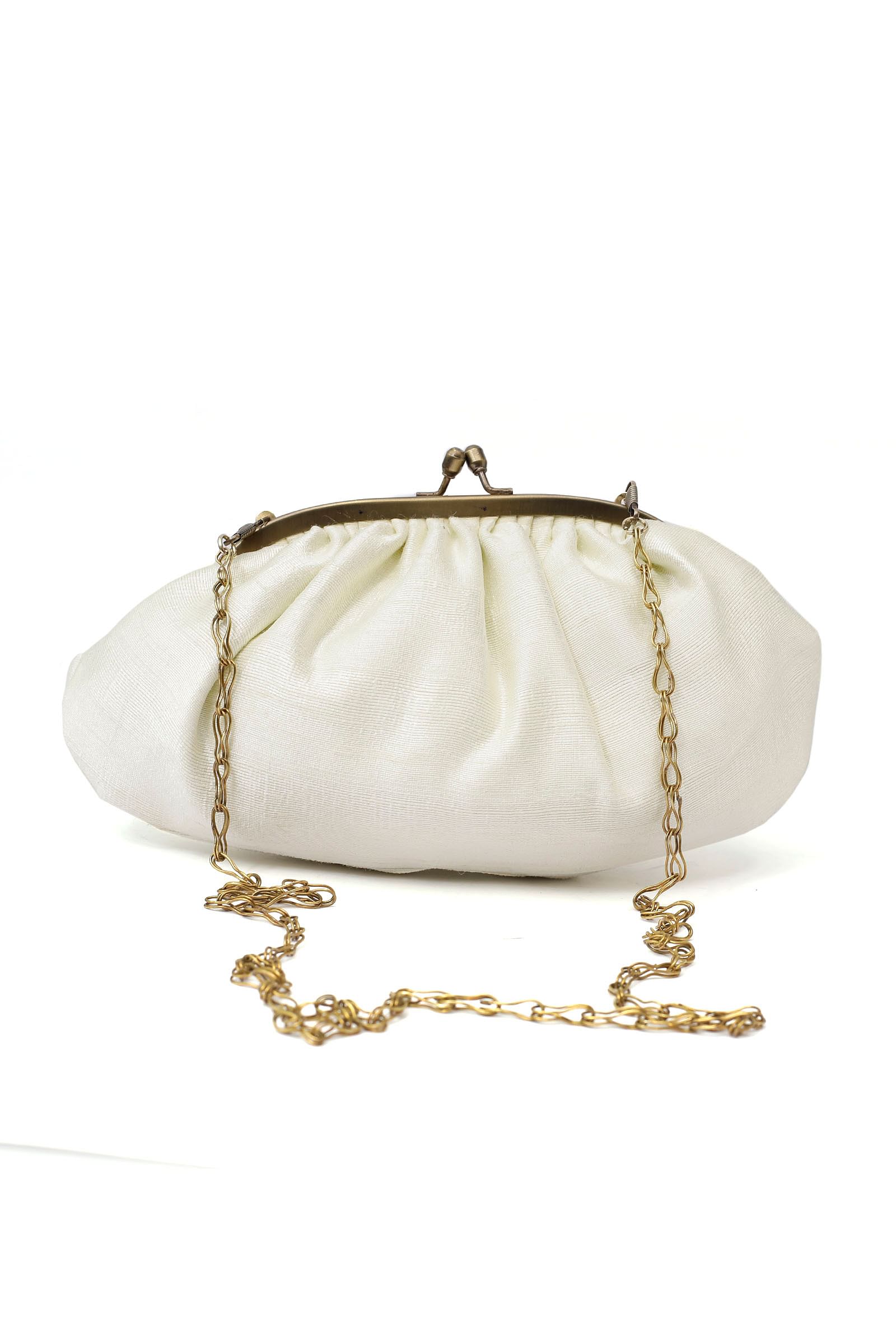 Solid White Clutch Bag