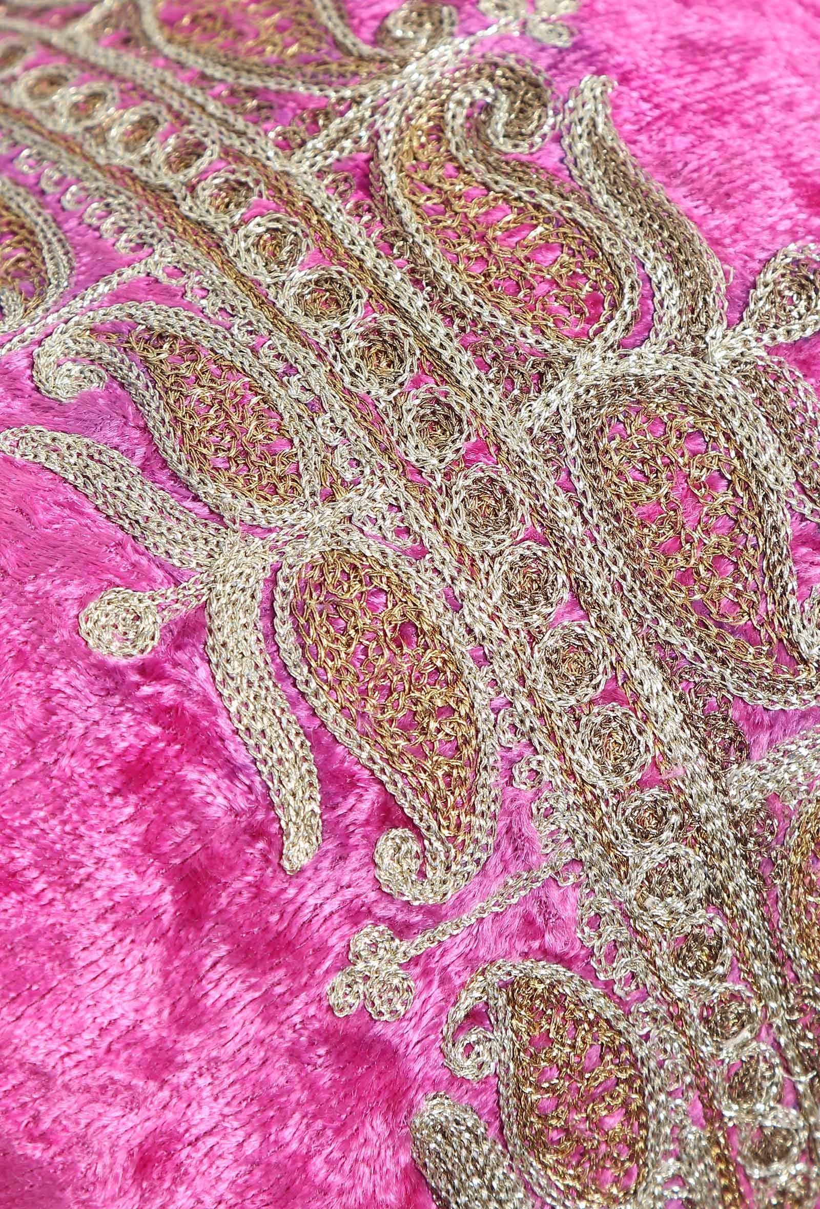 Rose Pink Velvet Tila Embroidery Potli